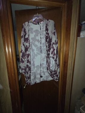 torrid Purple And White Tie-Dye Kimono